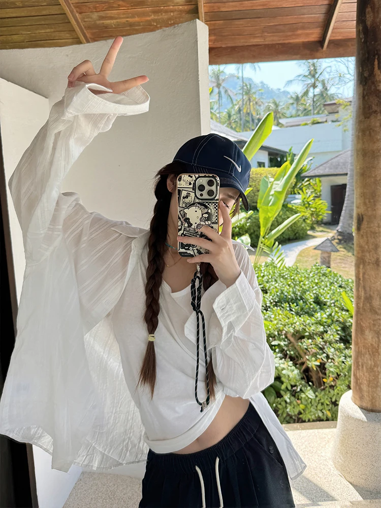 

Женская футболка WANNANKE из смесового хлопка, мягкая, белая, премиум-класса, повседневная, с длинным рукавом, удобная посадка