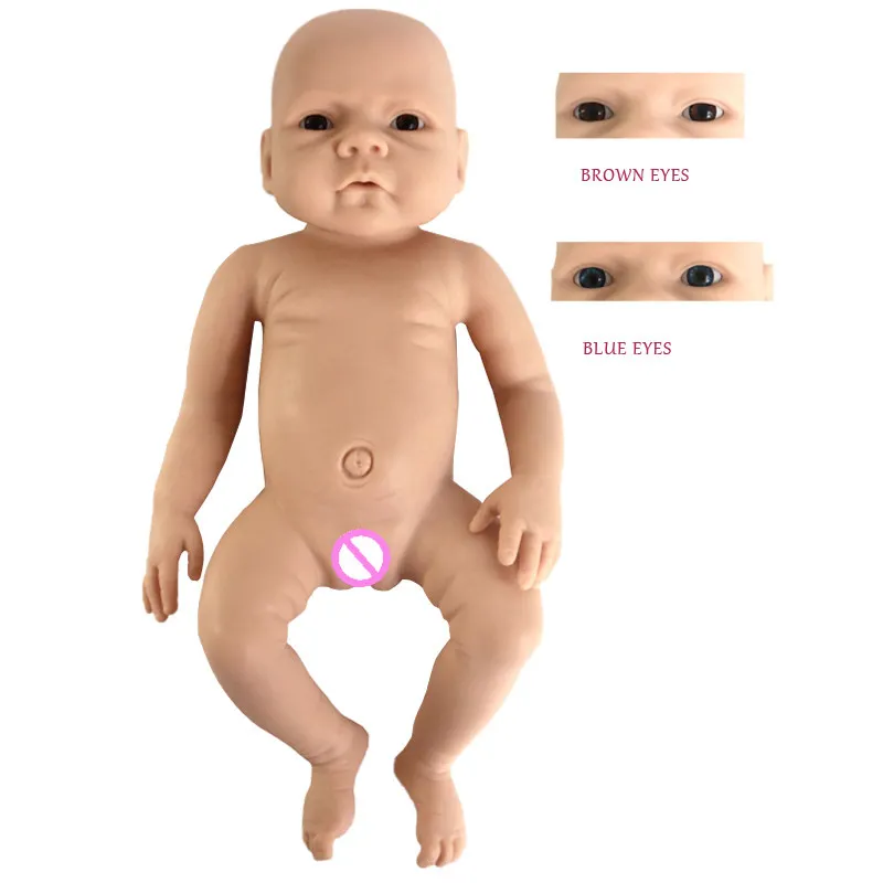 

Open eyes 18inch Blank Reborn Kits 100% Full Body Silicone Baby Doll Kit Soft Touch DIY Lifelike Reborn Girl Doll Kit