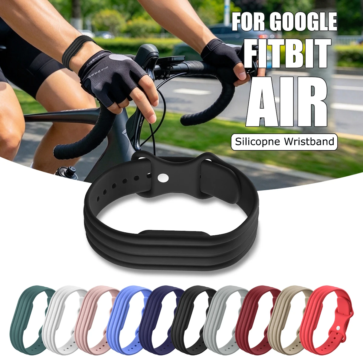 1PCS Silicone Band for Google Fitbit Air Wristband Sport Fitness Tracker Replacement Strap Adjustable for Google Fitbit Air Band