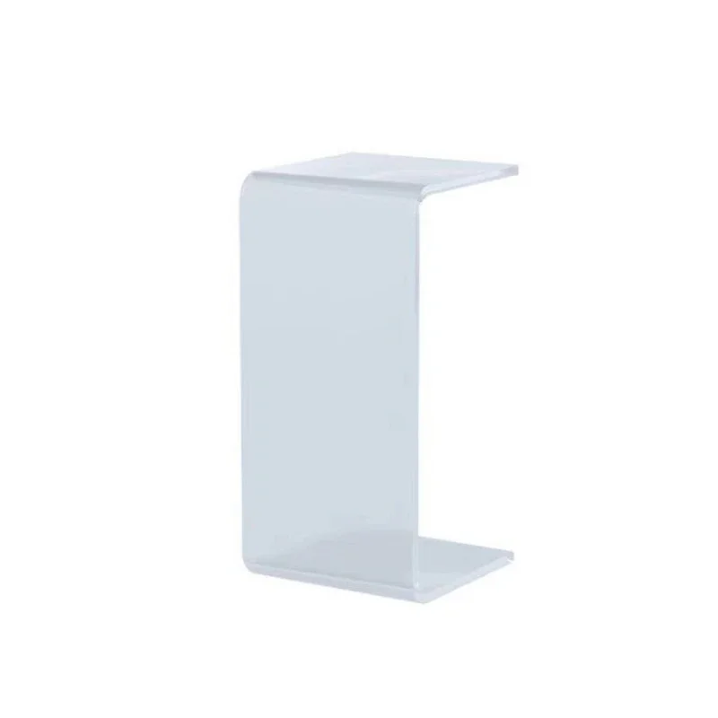 C Shaped End Table Acrylic Sofa Side Table Snack Tables Clear Acrylic Rectangular Display Riser 60/65-30-30cm Coffee Tables