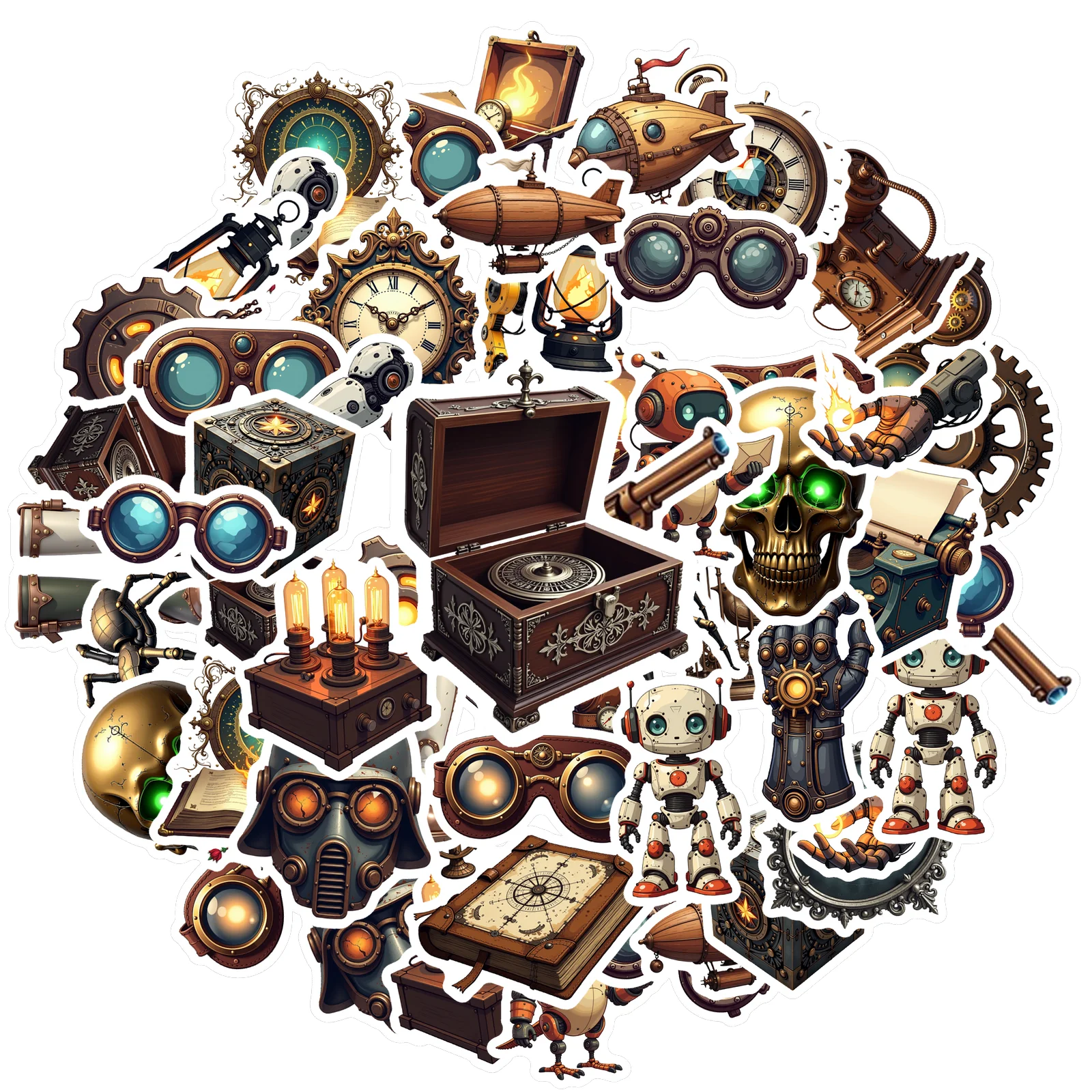 35 قطعة-100 قطعة ملصقات ميكانيكية مزخرفة Steampunk ملصقات الكتابة على الجدران الشارات لأجهزة الكمبيوتر المحمول دراجة نارية الأمتعة الهاتف حقيبة الثلاجة