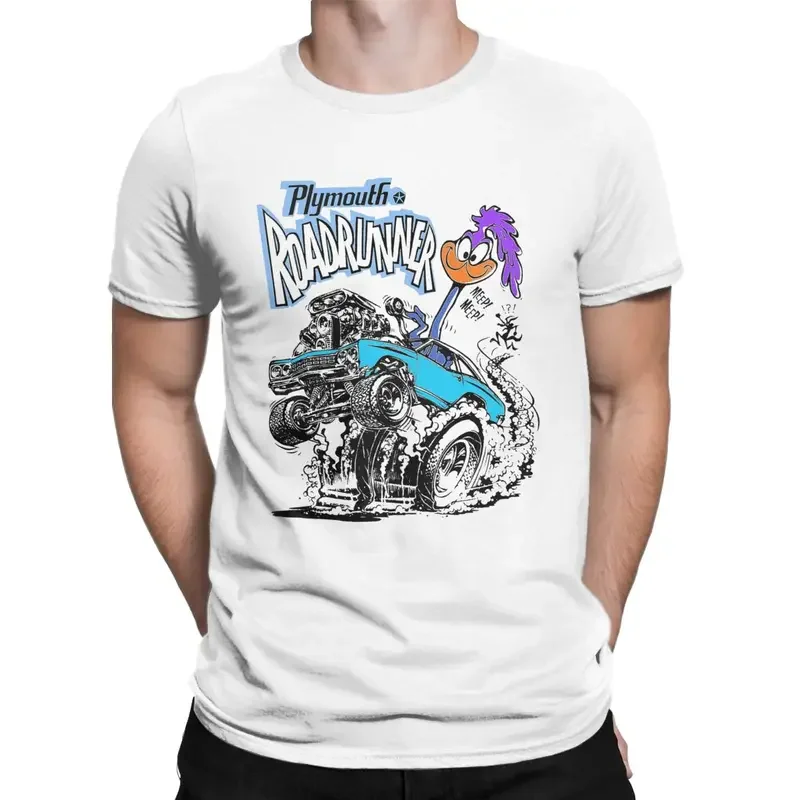 Men's Odd Rods Plymouth Road T Shirt runner Teal Blue Looney Pure Cotton Tunes Clothes Novelty Short Sleeve Crewneck Tee T-Shirt