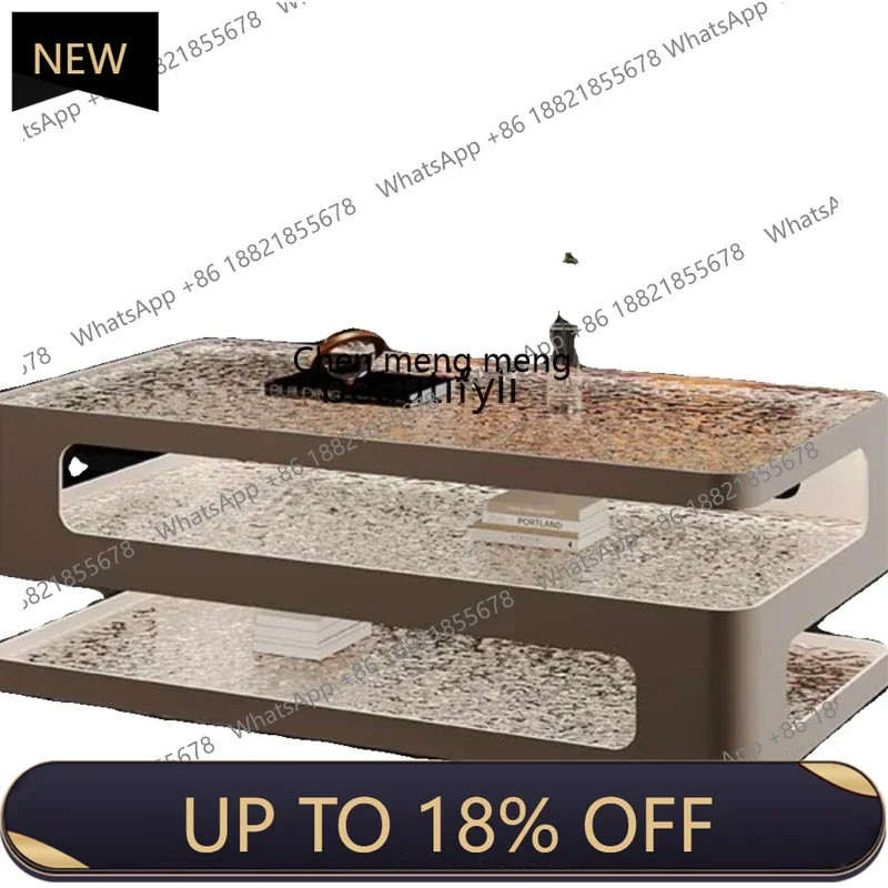 P178 New Italian Rectangular Coffee Table Tempered Glass Living Room Home Simple Modern Tea Table Light Luxury Minimalist