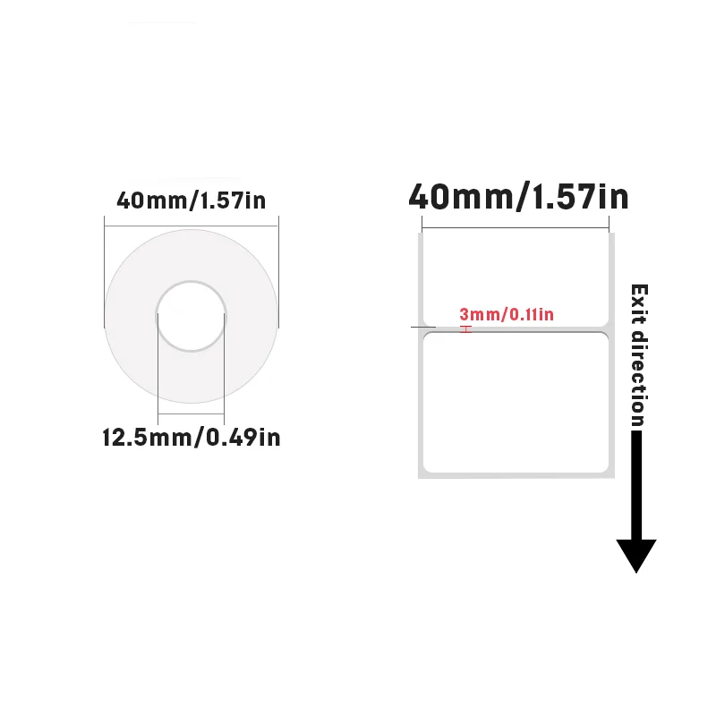 SINMARK White Sticker 3/6/10 Rolls Waterproof Paper Adhesive Label Anti-Oil Use for SK58/SK20/SK35 Mini Thermal Printer Tape