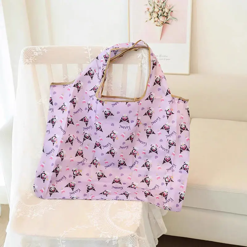 Hello Kitty składana torba na zakupy Sanrio Kuromi moja melodia torba na ramię Kawaii ekologiczna torebka Crossbody o dużej pojemności