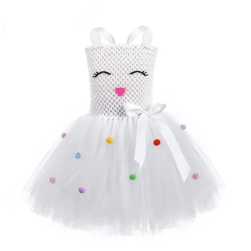 Neue Baby Mädchen weiß Tutu Kleid mit Ohren Kinder Ostern Urlaub Outfit Halloween Kostüme für Kinder Tier Kaninchen Kleidung Set