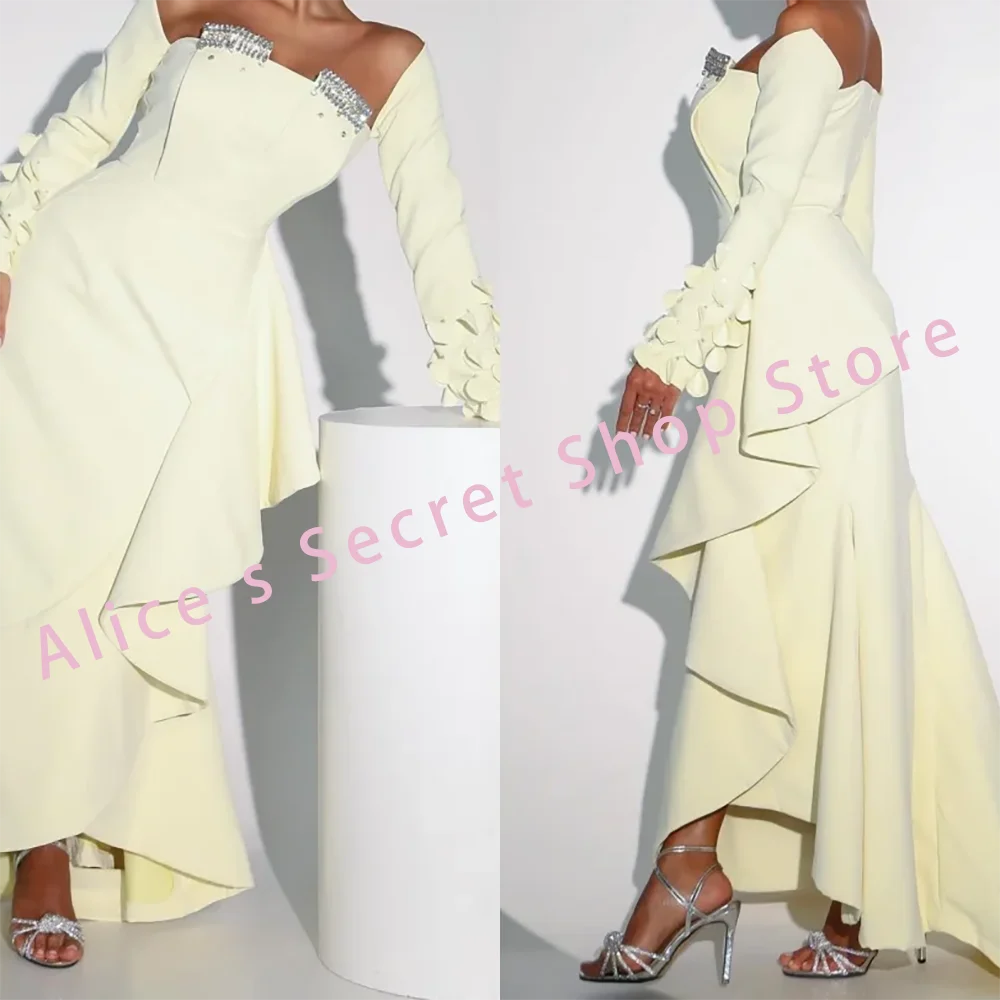 

Classic Satin Off Shoulder Pleat Asymmetrial Formal Evening Dresses Birthday Party Prom Gowns Customized