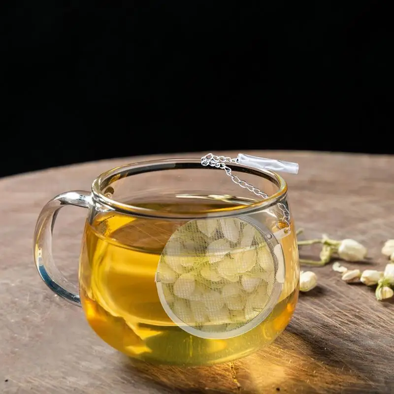 1 قطعة الفولاذ المقاوم للصدأ نكهة كرة مرشح الشاي كرة مرشح الشاي المساعد على التحلل غرامة شبكة القهوة تصفية التوابل حساء كرة مرشح مع سلسلة