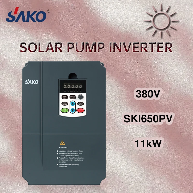 SKI650PV VFD 380V 11kW DC to AC 380V Output drive for motor speed regulation solar water pump inverter frequency converter