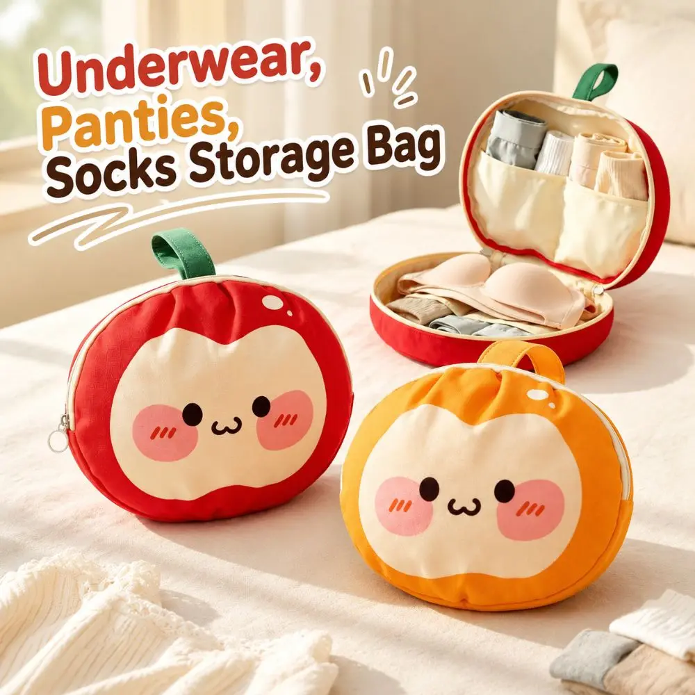 3-in-1 Travel Underwear Storage Bag Large Capacity Cartoon Clothing Organizer Bag Portable Waterproof Intimate Clothing Handbag