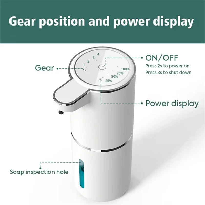 Touchless Wall Mount Sensor Liquid Hand Sanitizer Foaming Automatic Soap Dispenser on Glass Ceramic