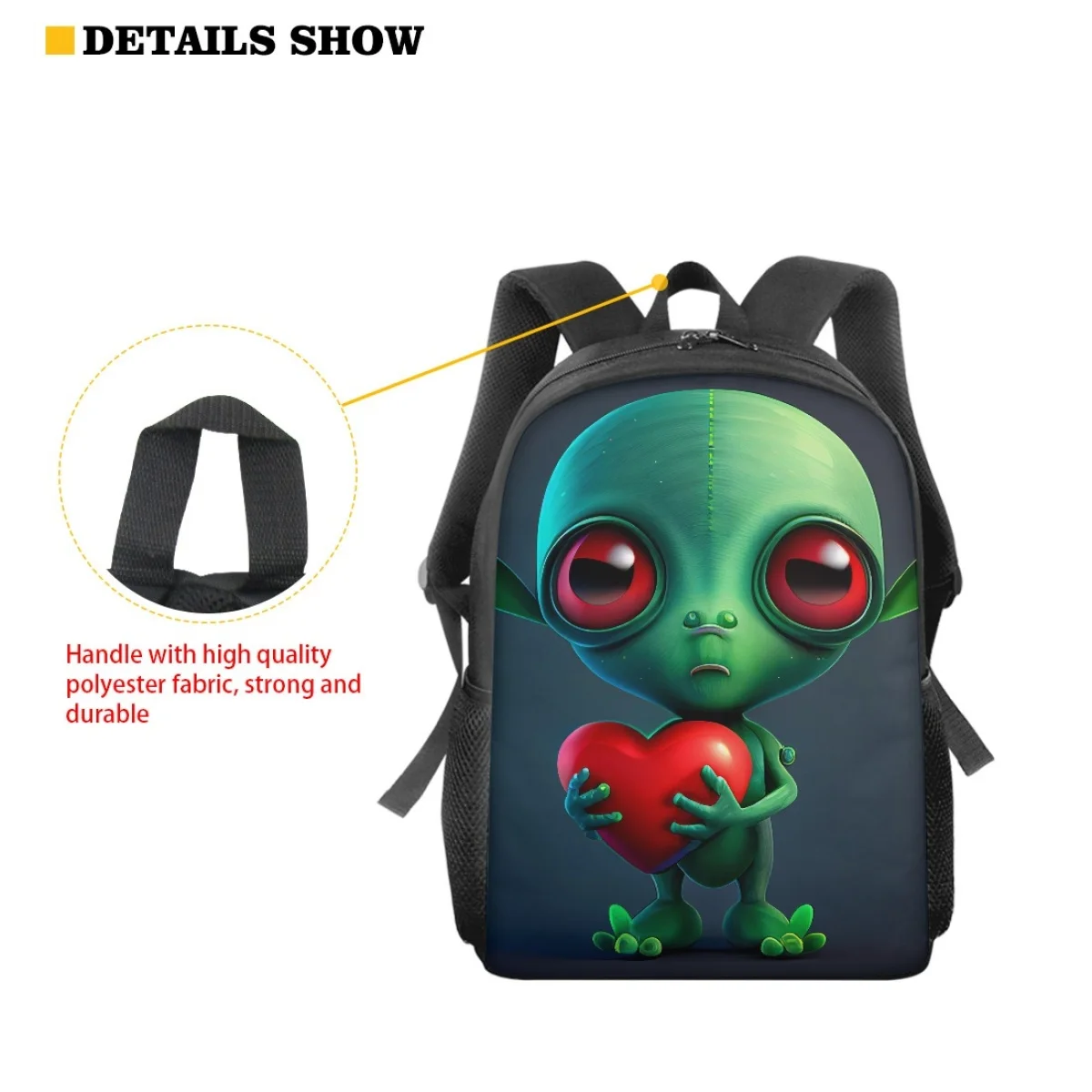 Leuke Alien Print Schooltassen Voor Jongens Meisjes Kinderen Tas Kind Boekentas Mode Toevallige Tiener School Giftbackpack Student Nieuwe Semester