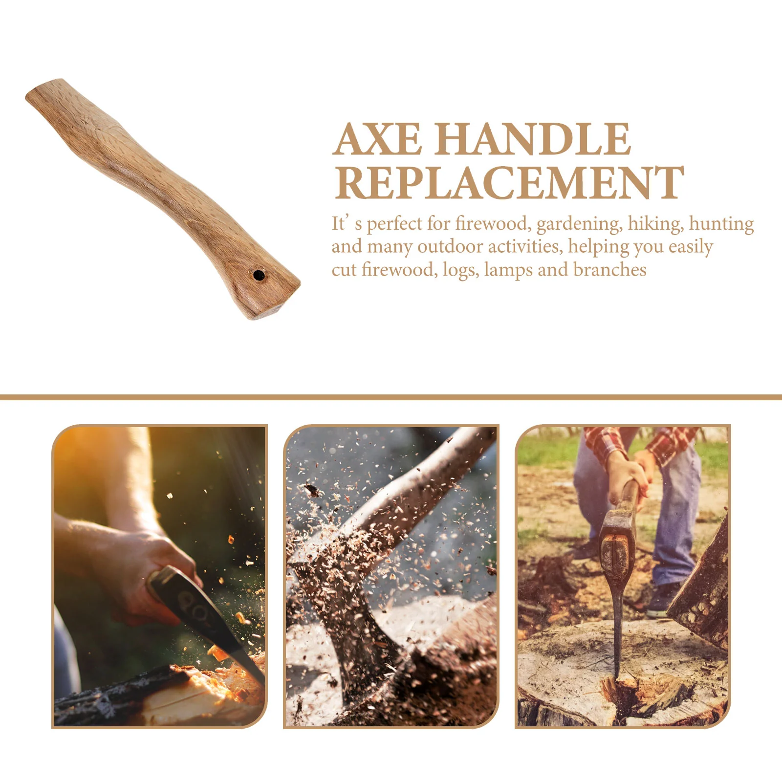 Camp Axe Handle Wooden Axe Handle Replacement Hatchet Handle Wood Grip Axe Handle Camp Axe Accessory Hammer Handle Grip