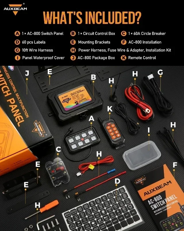 12V 24V 8 kelompok Panel sakelar papan pengendali sistem Relay elektronik dengan aplikasi & pengendali jarak jauh untuk mobil SUV UTV ATV