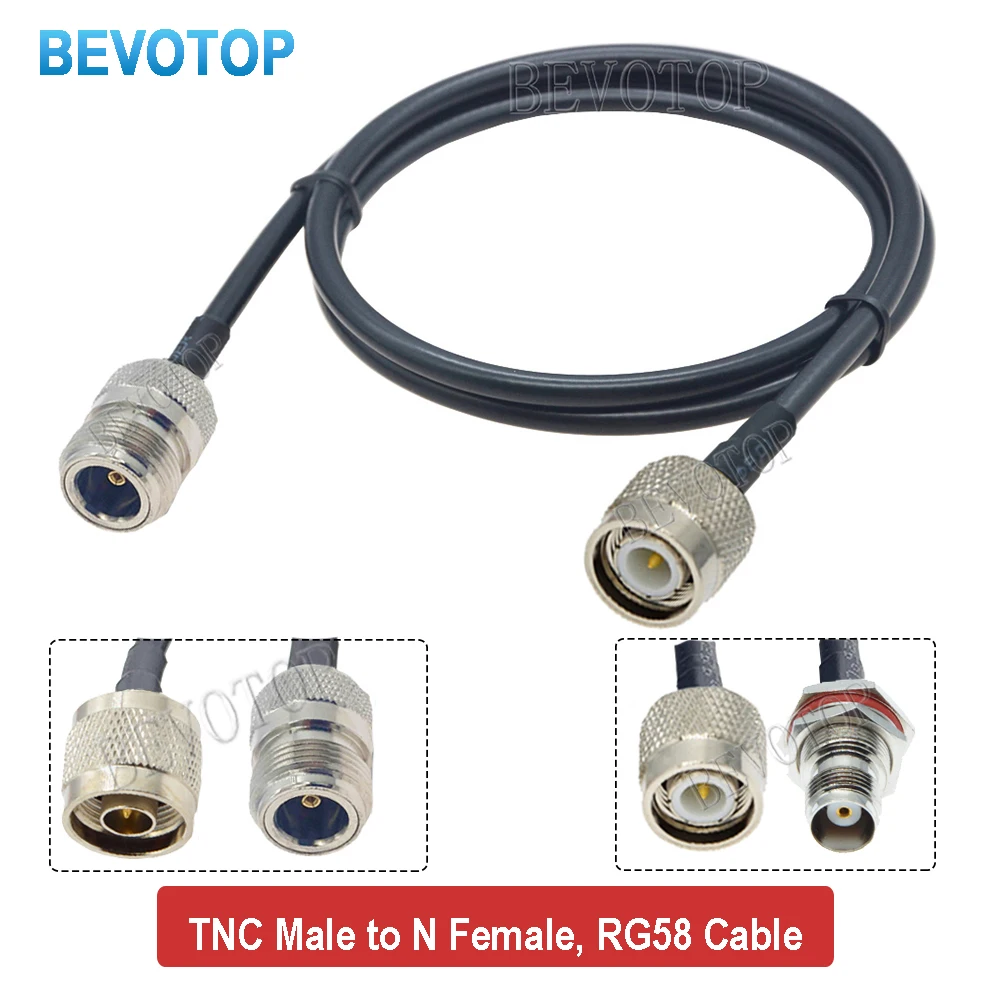 RG58 Coaxial Cable TNC Male to N Female connector Pigtail Coax cable TNC to N cable line 50CM-10M BEVOTOP