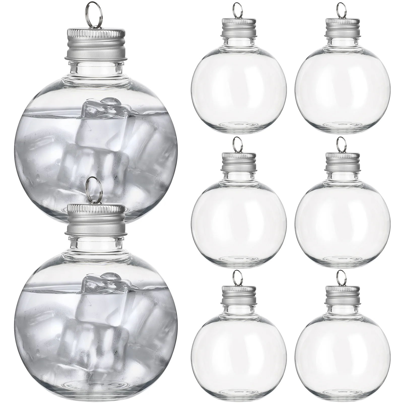 10 Pcs Clear Ornaments for Drinks Christmas Spherical Bottle Milk Bottles Fillable Ball