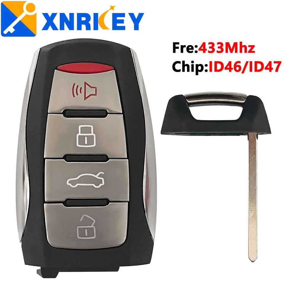 

XNRKEY 4 Button Keyless Smart Remote Car Key ID46/ID47 Chip 433Mhz for GWM Great Wall Haval H4 H7 H8 H9 H2S M4 M6 F7X F7