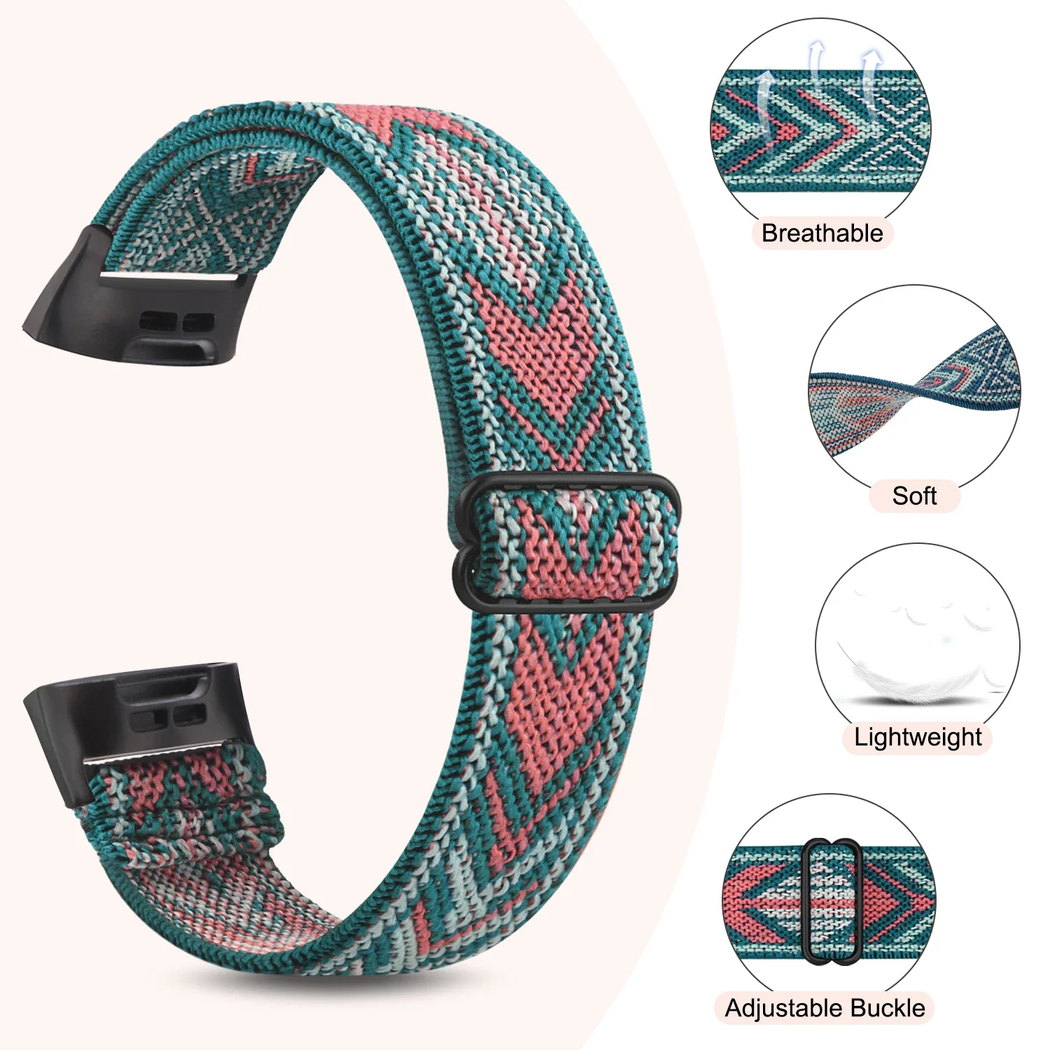 สายนาฬิกาข้อมือไนลอนยืดหยุ่นสำหรับ Fitbit Charge 4 3สายรัดข้อมือกีฬาผ้า Correa สำหรับ Fitbit Charge 3 4วงนาฬิกาทอ