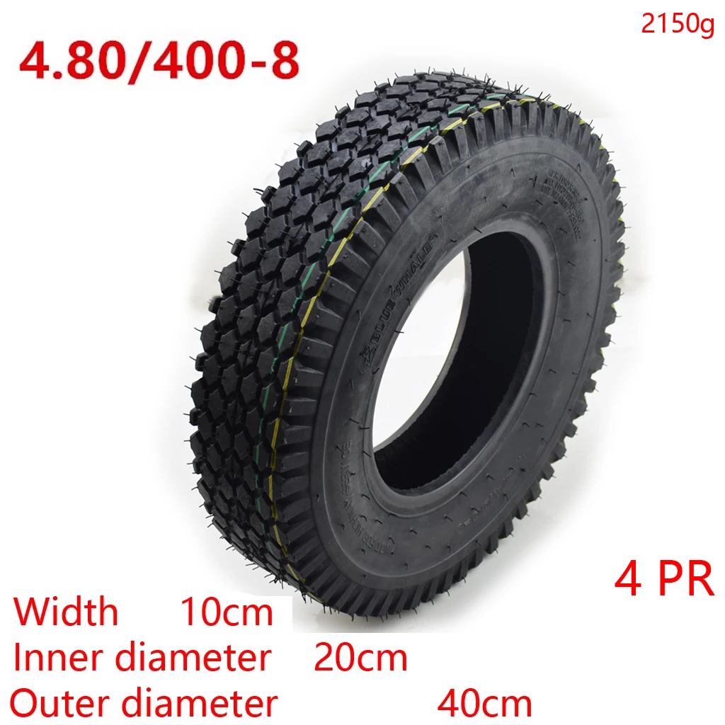 

4 PR 441LBS 4.80/4.00-8 8 inch Tubeless Tire Tyre For Lawn Tractor Wagon UTV Snowblower Off-Road ATV Wheelchair Accessories