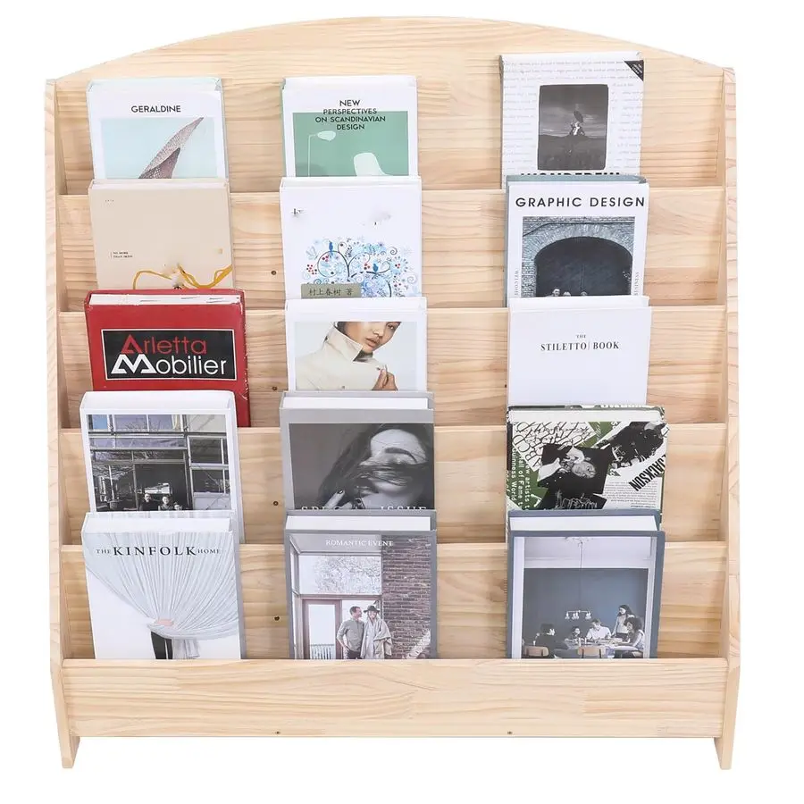 

Органайзер для книг Монтессори для малышей, односторонняя книжная полка-витрина с отсеками для игрушек, детская книжная полка для класса, для детей