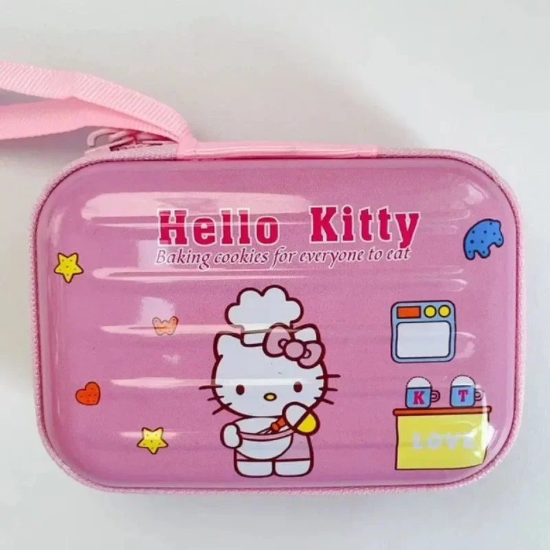 Hello Kitty Data Cable Charger Storage Bag Sanrio Creative Anime Kawaii Portable Zipper Square Jewelry Storage Protection Boxs