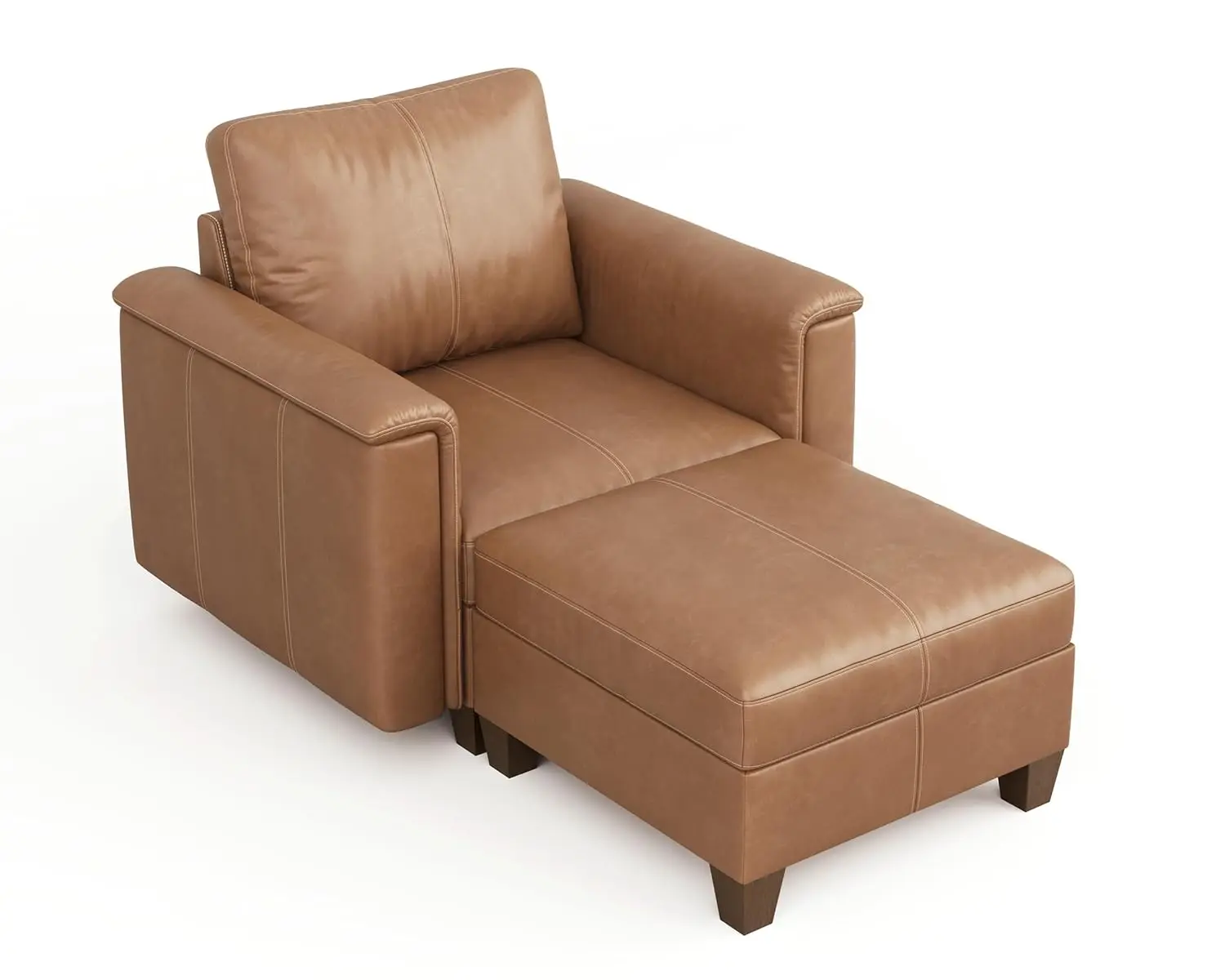 

Faux Leather Modular Sectional Sofa with Storage, Mid Century Modern Sectional Couches for Living Room, Soft Padded, Customized