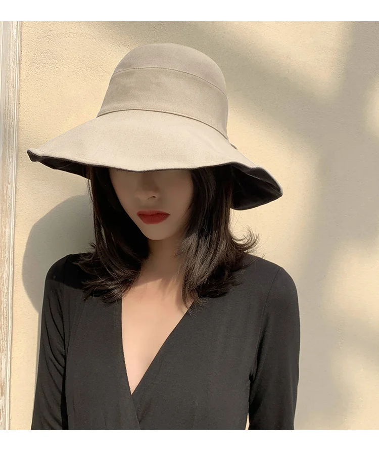 Double-sided Foldable Bucket Hat Fisherman Sun Hat for Women Girls Outdoor Beach Visor Hats Anti-UV Wide Brim Sunscreen Cap Caps