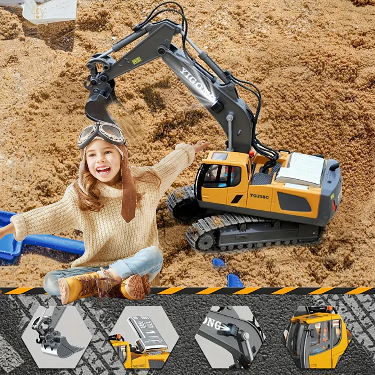 

Electric remote control excavator toy-engineering vehicle suitable for outdoor games and imaginative learning