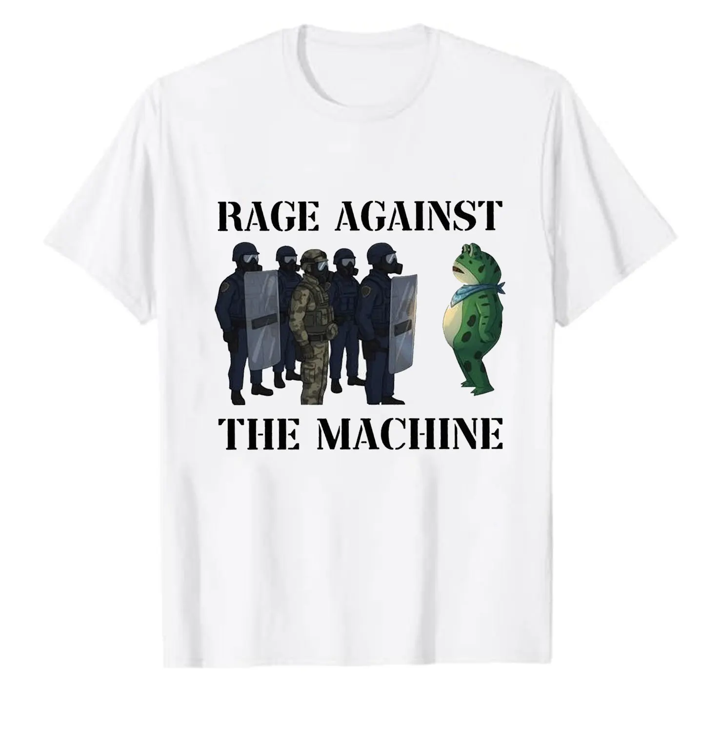 Rage Against The Machine Portland Frog Protest Shirts Anti ICE Resistance Autumn and Winter Keep Warm Summer Cotton Tee Tops