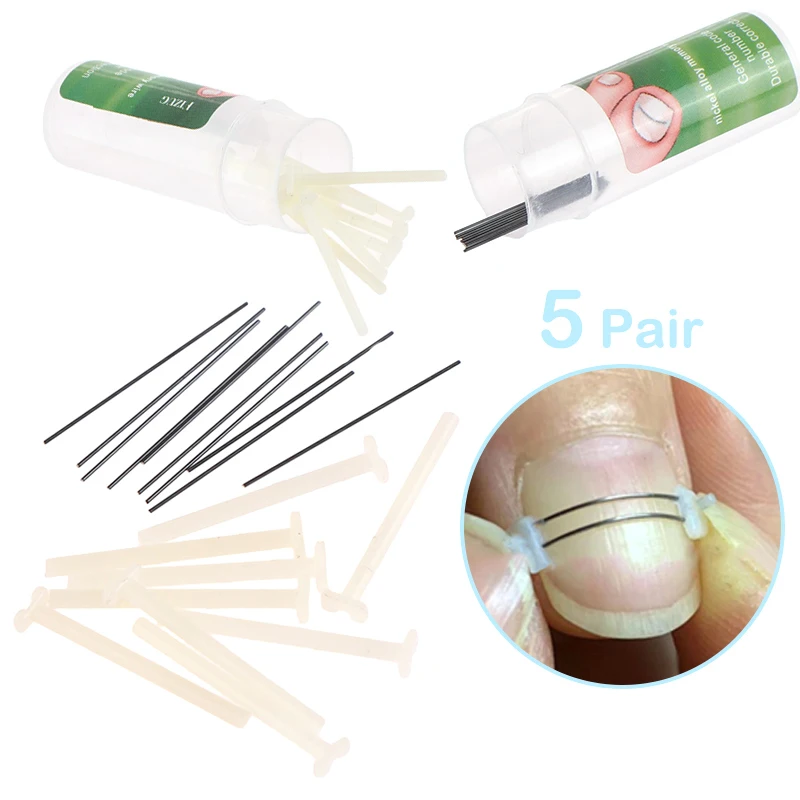 5Pairs Ingrown Toe Nail Treatment Ingrown Toenail Correction Tool Elastic Patch Sticker Straightening Clip Brace Pedicure Tool