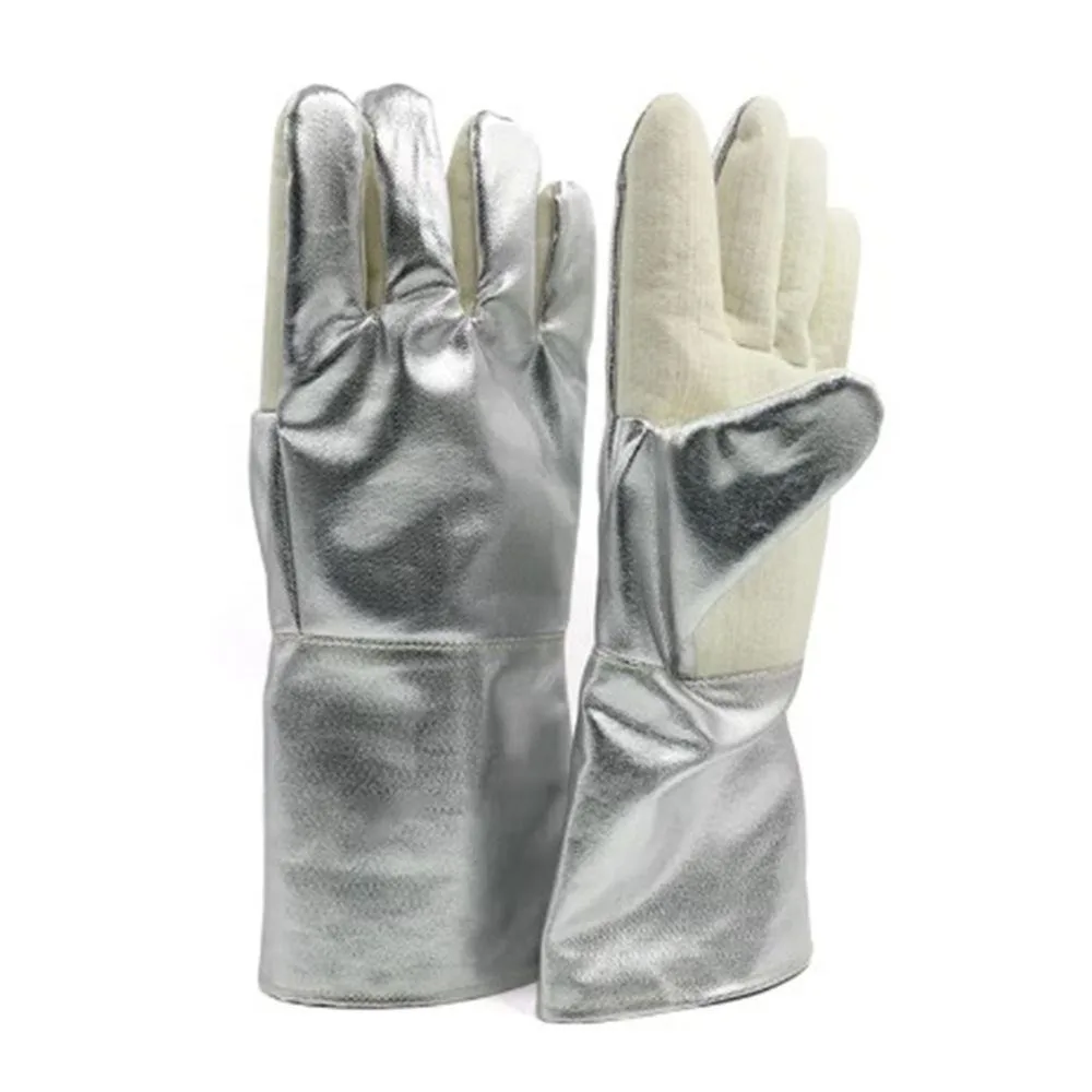 

Hot Sale Personal Protective Equipment Safety Gloves Aluminum Foil Heat Resistant Welding Gloves for Welder Works Leather Gloves