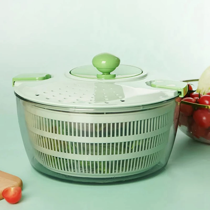 Salad Greens Manual Vegetables Dryer Dry Salad Fruits Vegetable Washing Bowl For Servings Lettuce Spinach