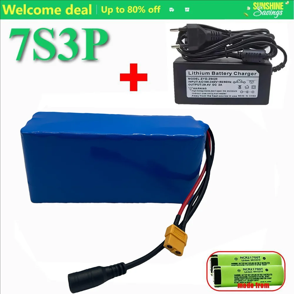 

New 24V 30Ah 7S3P Lithium ion Rechargeable Battery Pack 29.4V30000mAh Bicycle Light Motorcycle/Lithium ion Battery Pack Charger