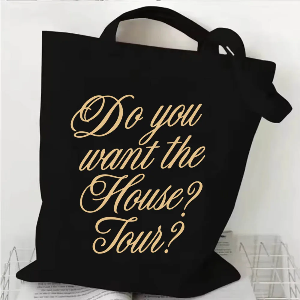 سابرينا كاربنتر هاوس جولة 2025 حقيبة قماش قنب التسوق Y2k حقيبة تسوق حقيبة المتسوق لمحبي هدية #4