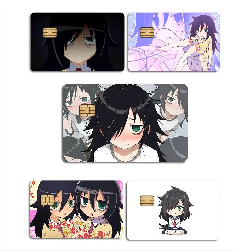Game Character Tomoko Kuroki Anime Spend or Save Shell On Off Ultra Thin No Fade Sticker Skin Cover Film for Debit Credit Card