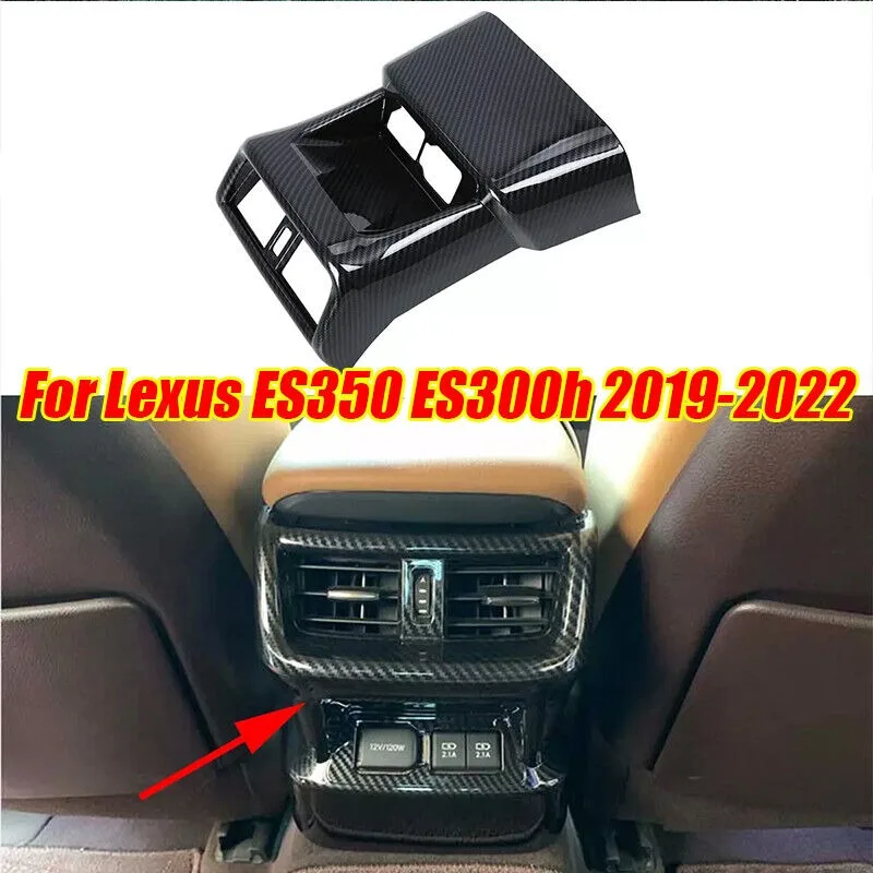 Carbon Fiber Rear Air Vent Outlet AC Cover Trim For Lexus ES350 ES300h 2019-2022