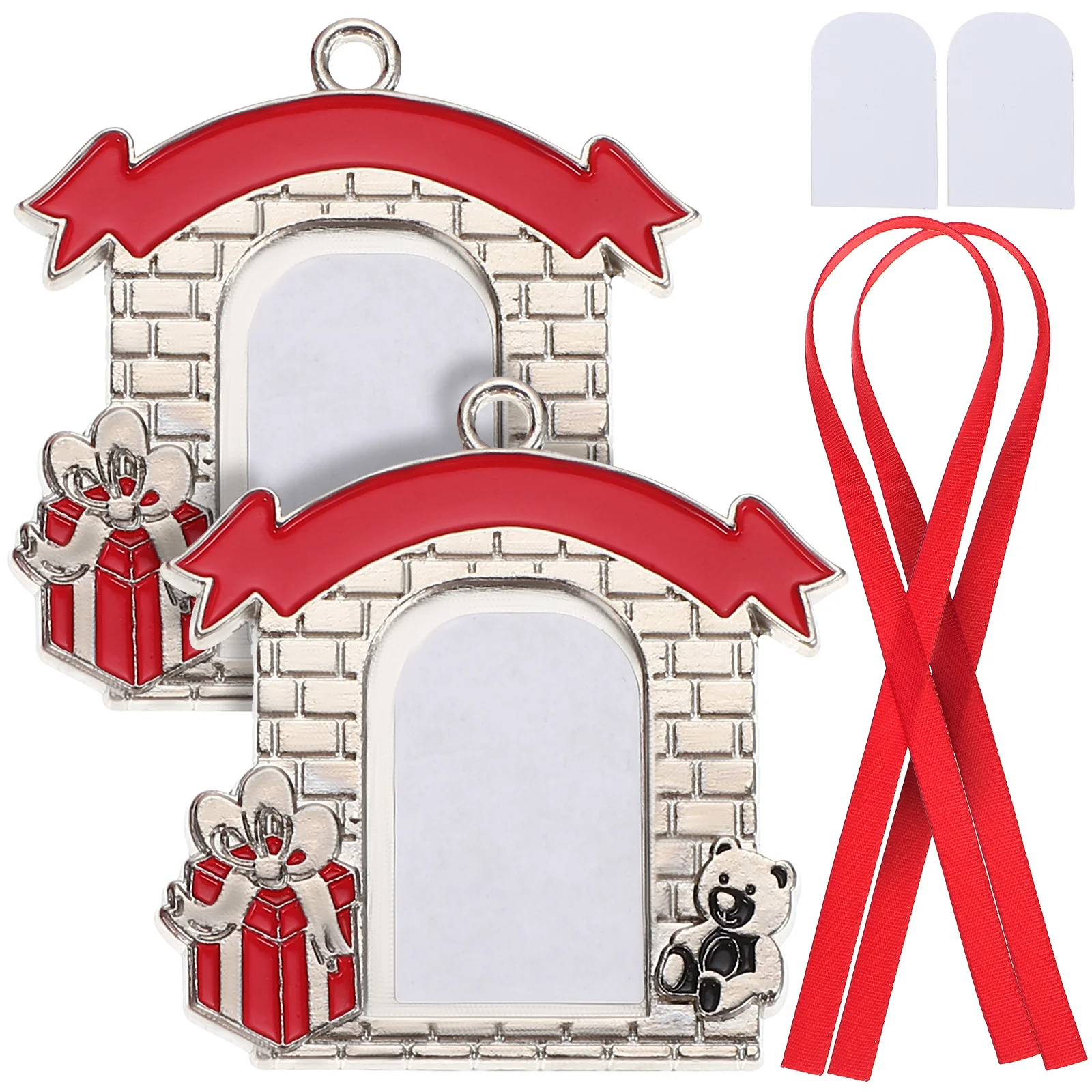 

2Pcs Zinc Alloy DIY Xmas Cartoon Hanging Ornaments Heat Transfer Christmas Tree Pendant Party Favors Christmas Tree Ornaments