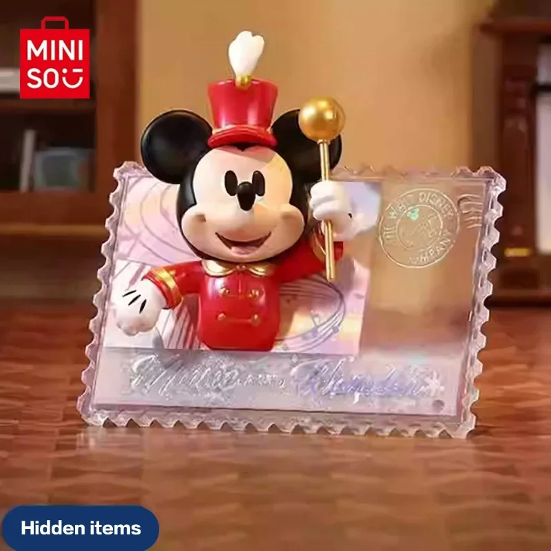 

MINISO Genuine Disney Retro Stamp Series Trendy Play Blind Box Desktop Ornament 100th Anniversary Commemorate Garage Kit Doll