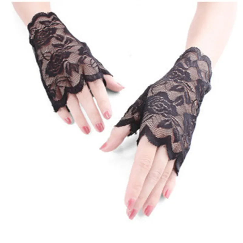 Bridal Gloves Driving Sunscreen Lace Gloves Women's Sailor Dance Gloves Fingerless Ladies Sexy Fishnet Gloves Mesh Gloves