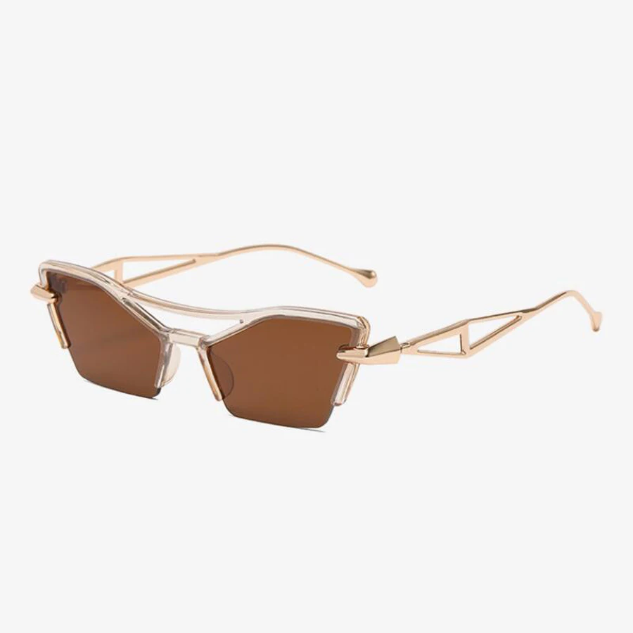 New fashion Catman  Square Sunglasses Women Metal Sun Glasses Retro Sun Glasses Vintage High Quality Gafas Oculos De Sol