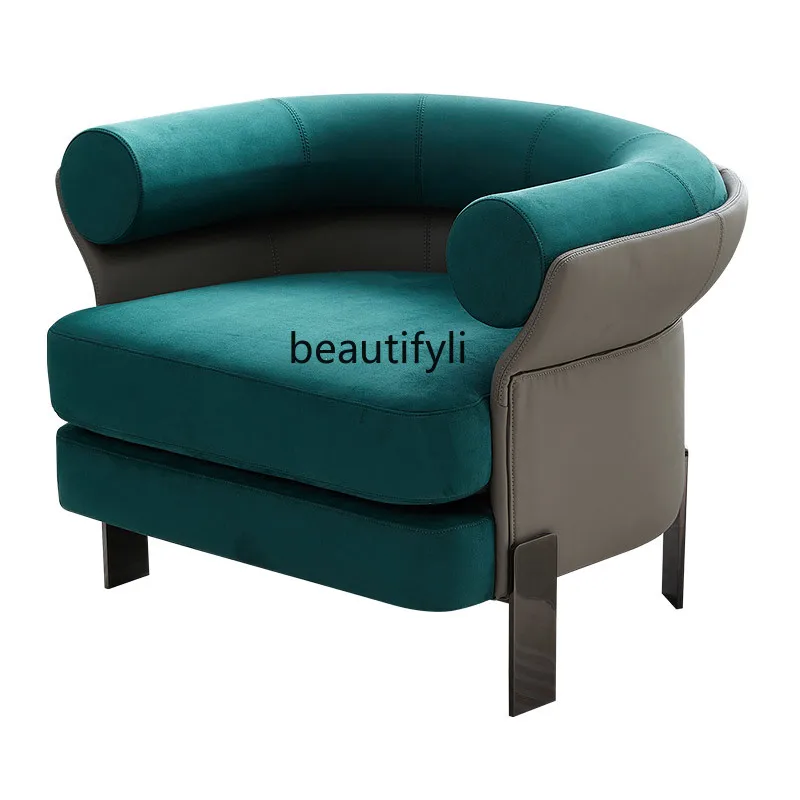 

French Vintage Style Single-Seat Sofa Chair High-Grade Living Room Leisure Chair Balcony Wingback Chair
