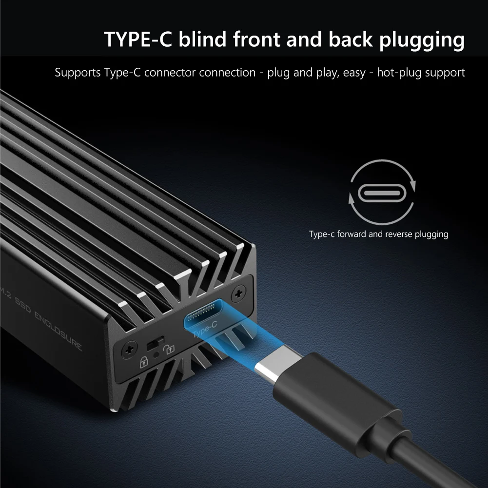 Корпус RGB M.2 NVMe M.2 NVME PCI-E к USB3.1 Gen2 Type-C 10 Гбит/с M2 чехол с охлаждающим вентилятором для M Key/B Key 2280/2260/2242/2230