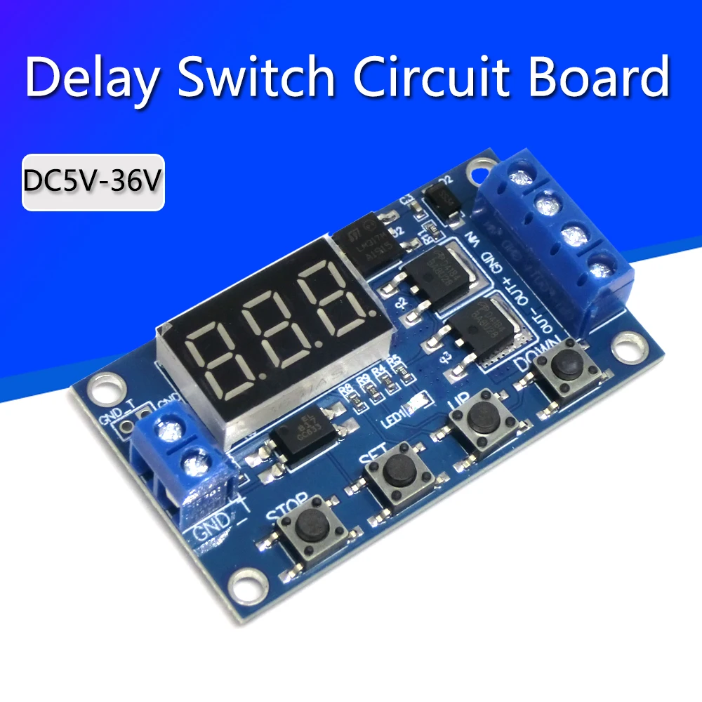 DC 5V ~ 36V Dual MOS LED Digital Time Delay Relay Trigger Cycle Timer Delay Switch Circuit Board Timing Control Module DIY