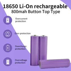 3.7v 18650 batteries Button Top Type 800mah Tool battery cell Can be assembled