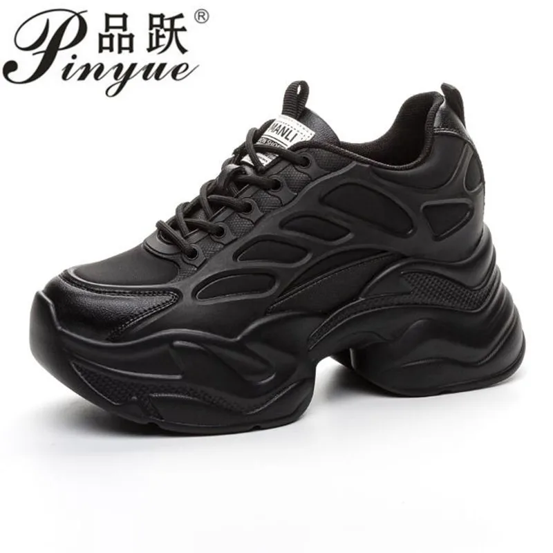 9cm Synthetic Platform Wedge Flats Air Mesh Chunky Sneaker Casual Leather Comfort High Brand Spring Lace Up Summer Sports Shoes