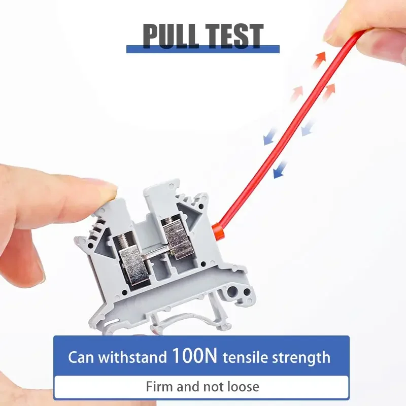 10/100pcs DIN Rail UK2.5B Terminal Block Clamp Connector 7 Colors 800V 32A UK-2.5N 2.5mm Square Universal Screw Connectors