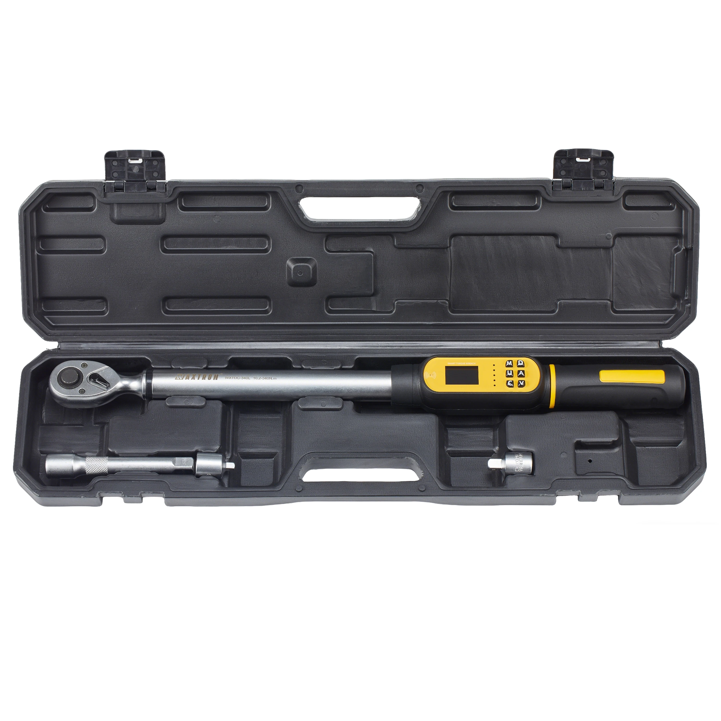 Waxtron 1/2'' digitale momentsleutel met hoekfunctie, 17-340 nm, elektronische momentsleutel met verlengstang voor auto's en doe-het-zelf reparaties.