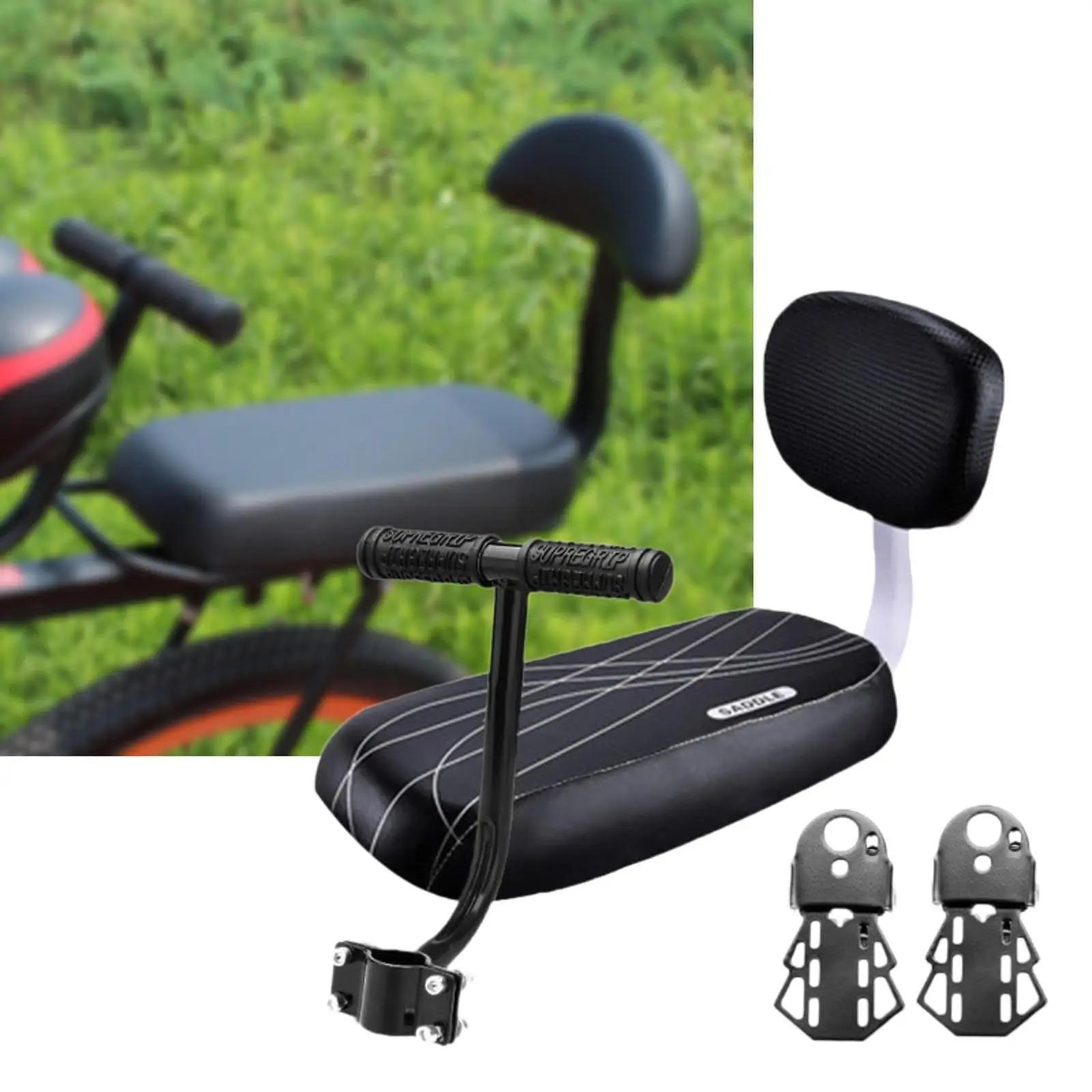 Bike Rear Back Seat Cushion Passenger Seat Parts Thicken Armrest Footrest Set Bicycle Child Seat Shock Absorbing Bike Accessory