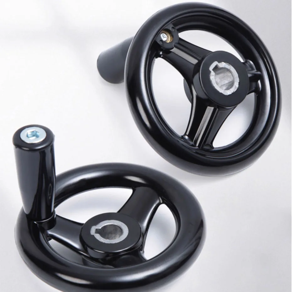 Three piece rubberwood/round wheel rim plastic steel handwheel/grinder corrugated hand wheel handle machine handwheel 101216