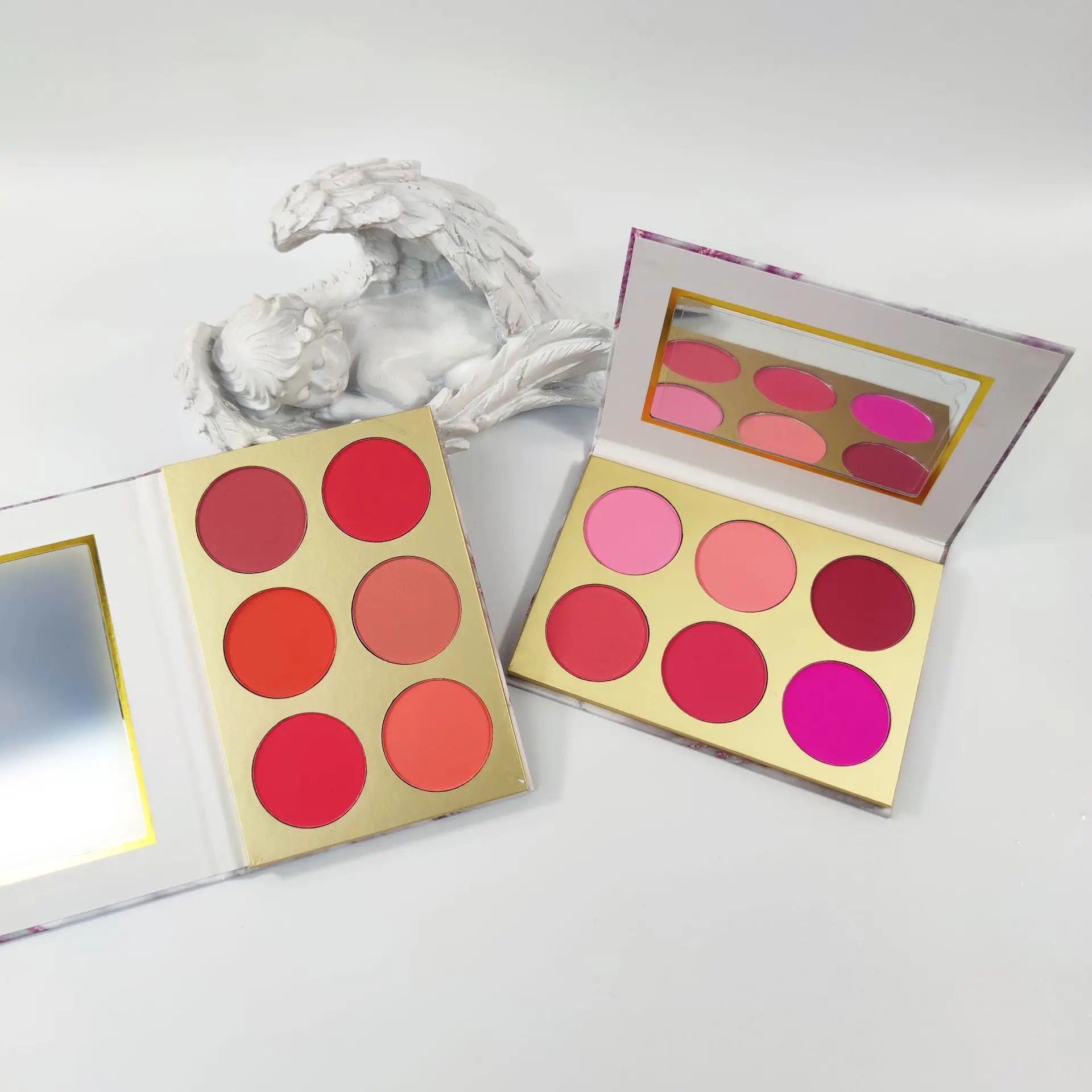 Print Your Logo 6 Colors  Matte Natural Cheek Tint Brighten Face Waterproof Face Contouring Cosmetics Blush Powder Palette